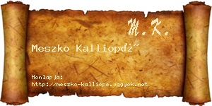 Meszko Kalliopé névjegykártya